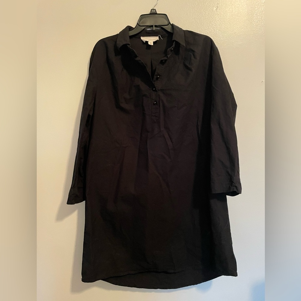 Pomander Place Black Button Down Shirtdress